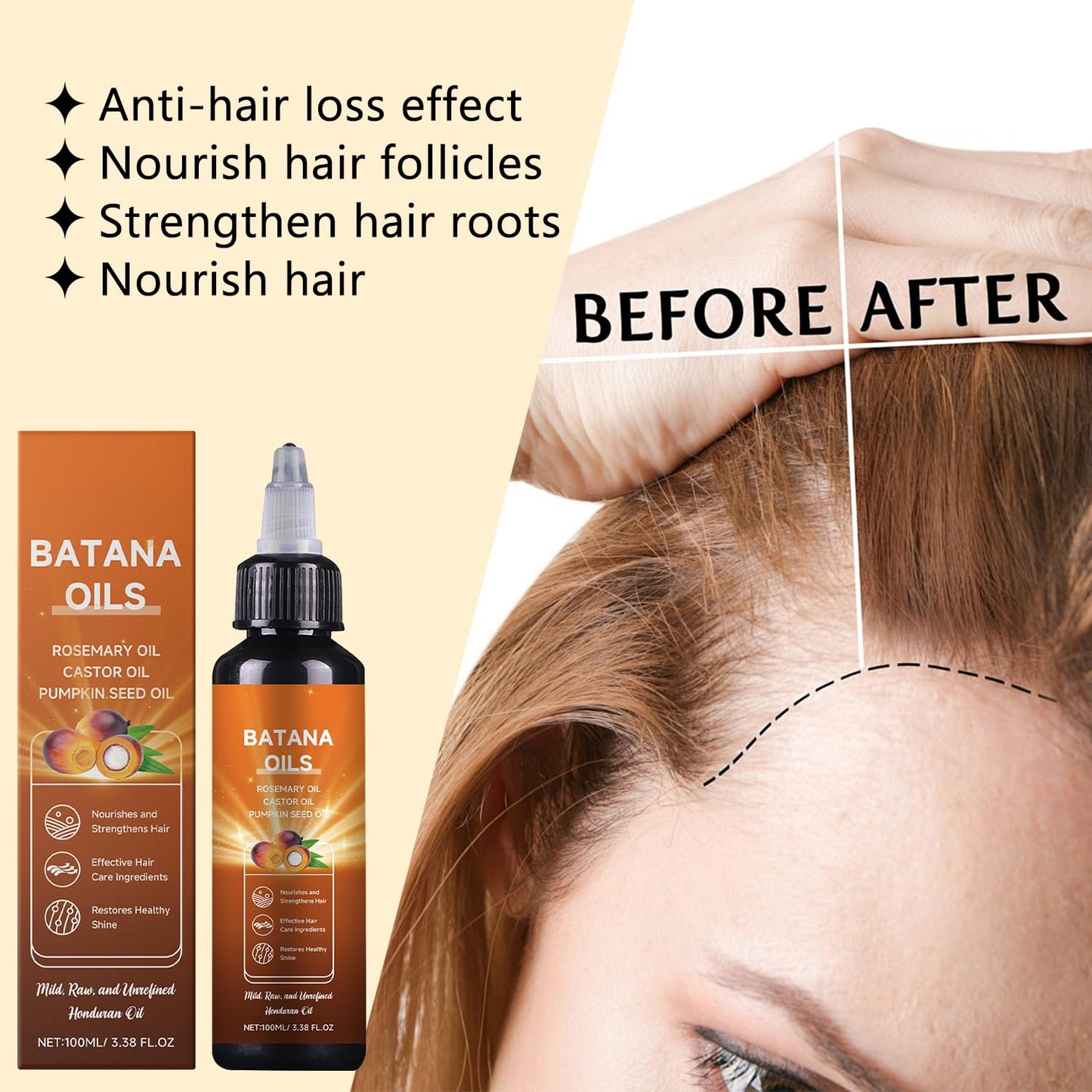 4-in-1 Batana Oil for Hair Growth ( BUY 1 GET 1 FREE )