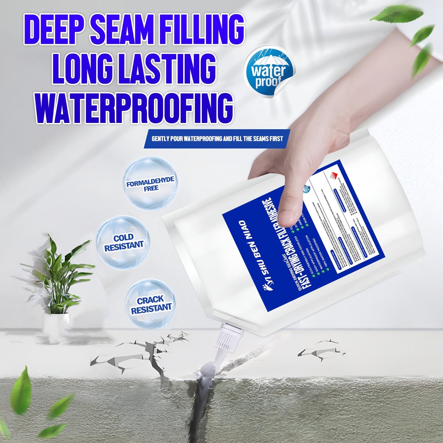 Fast Drying Crack Filler Adhesive - Cracks Gone Strength On