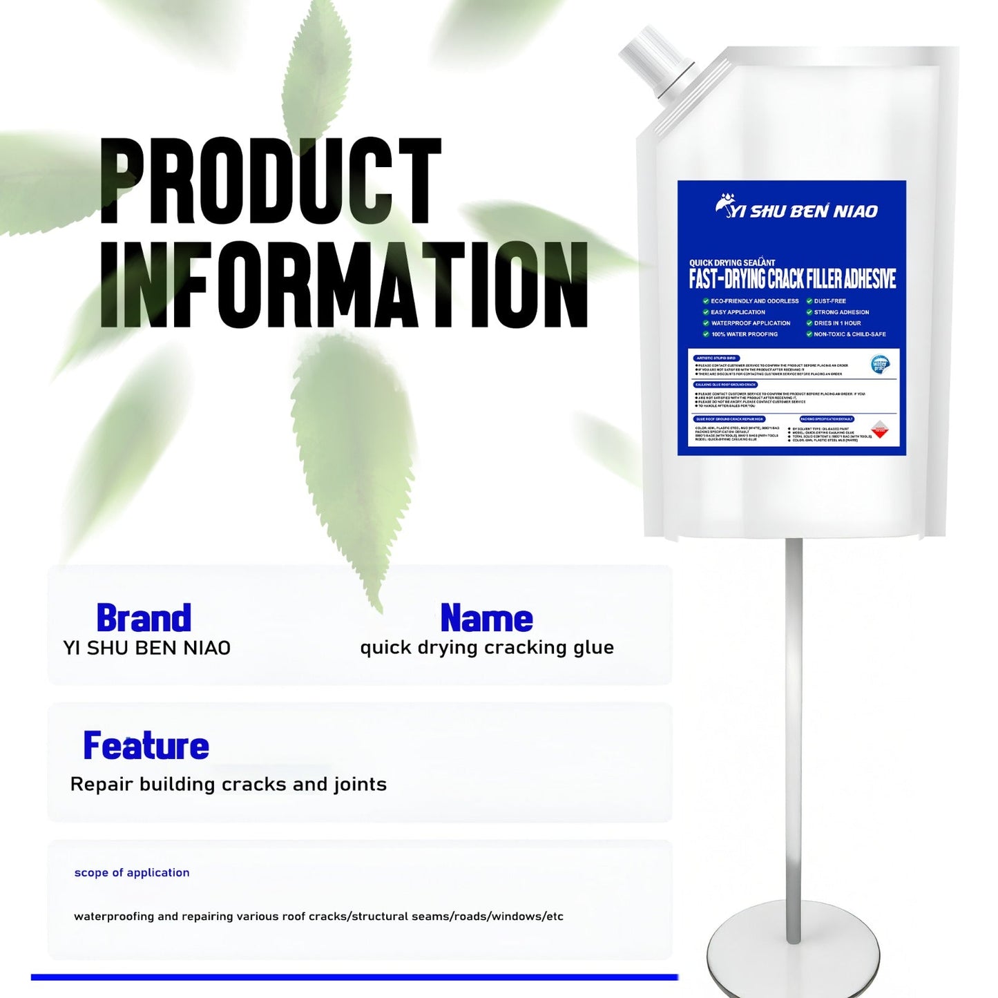 Fast Drying Crack Filler Adhesive - Cracks Gone Strength On