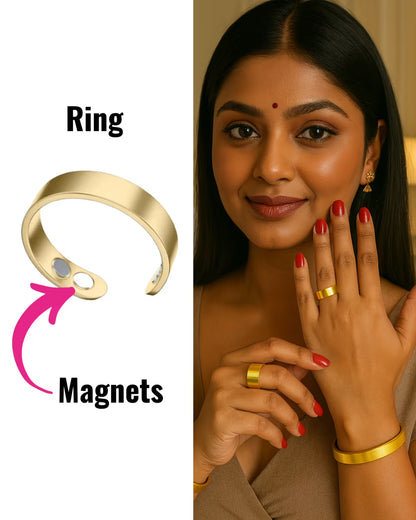 Magnetic Acupressure Ring & Bracelet Combo