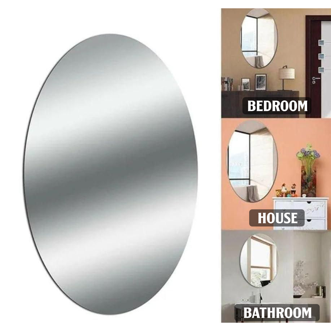 Mirror Wall Art Sticker - (Oval+Rectangular)