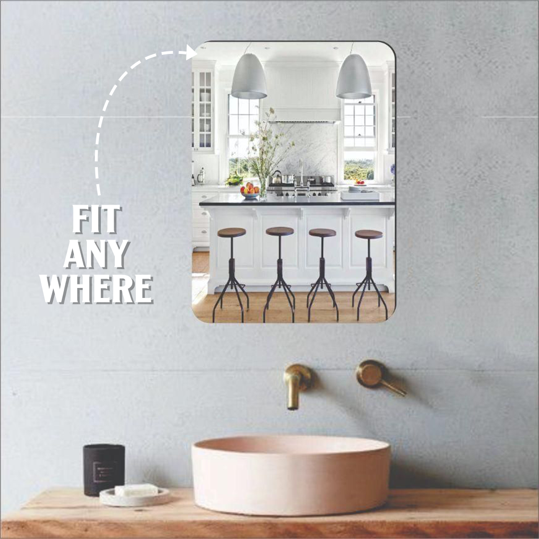 Mirror Wall Art Sticker - (Oval+Rectangular)