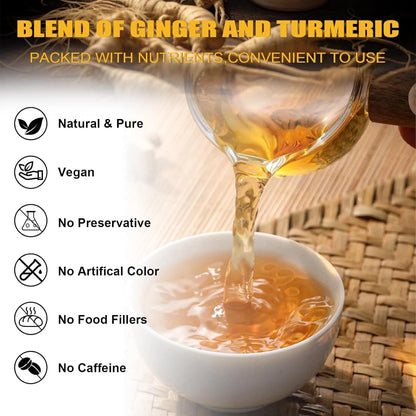 Turmeric, Ginger, Cinnamon Tea Bags, 100% Natural & No Additives & Caffeine Free