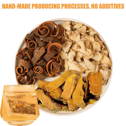 Turmeric, Ginger, Cinnamon Tea Bags, 100% Natural & No Additives & Caffeine Free
